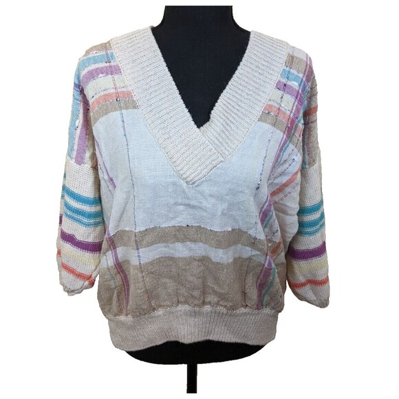 Vintage Tony Lambert Collections Sweater Oversized Knit Preppy Pullover Small - Picture 1 of 13